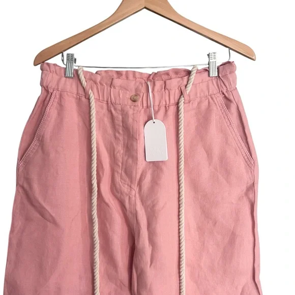 Louise Misha Arlie Pants Sienna Pink 100% Linen Rope Waist Sz 42 | US 8 NWT - Picture 7 of 9